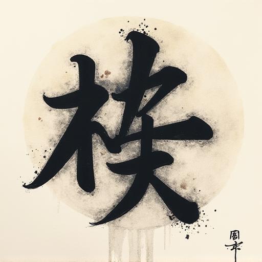 現代アート風の『月』の書